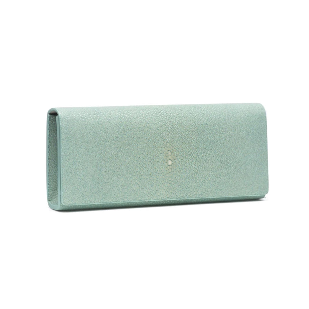 Shagreen Clutch in Sky