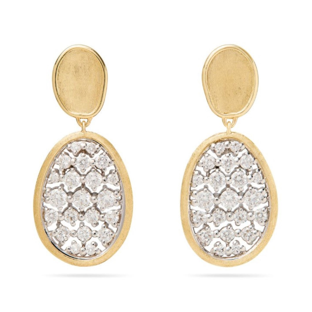 Diamond Petal Drop Earrings