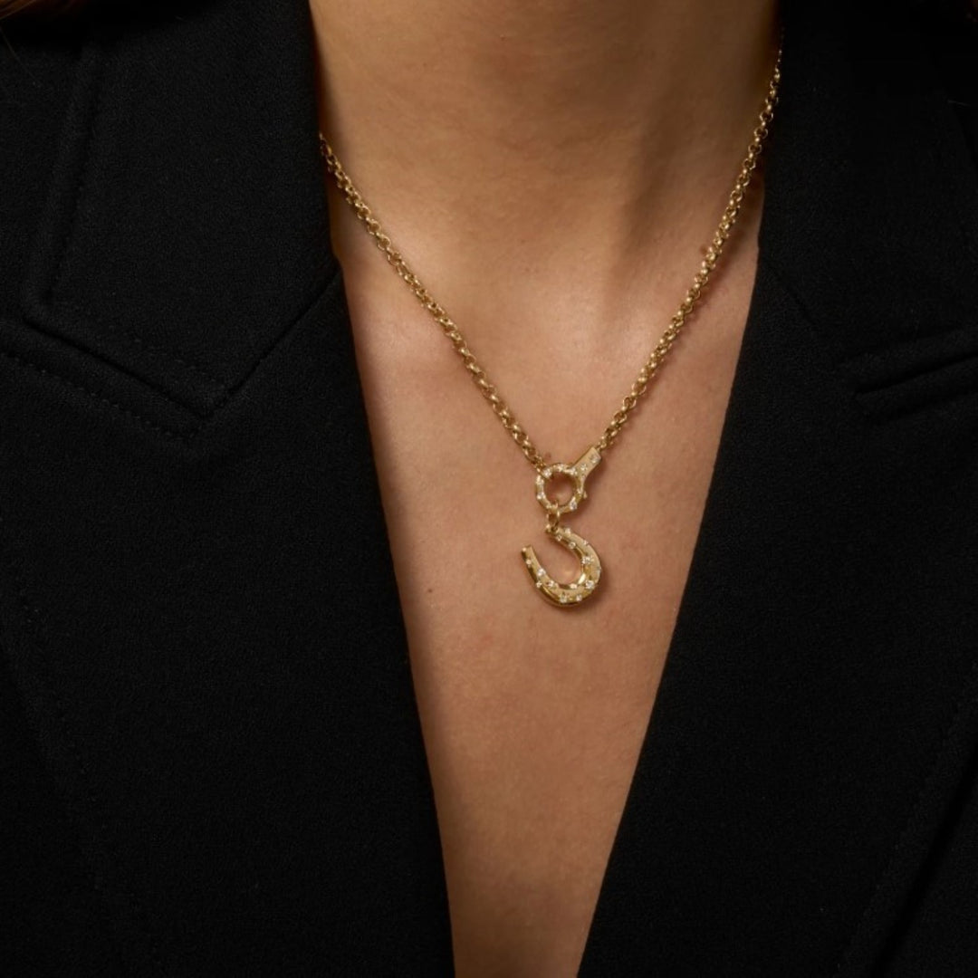 Celeste Connector Necklace With Diamonds On The Clasp - 18"