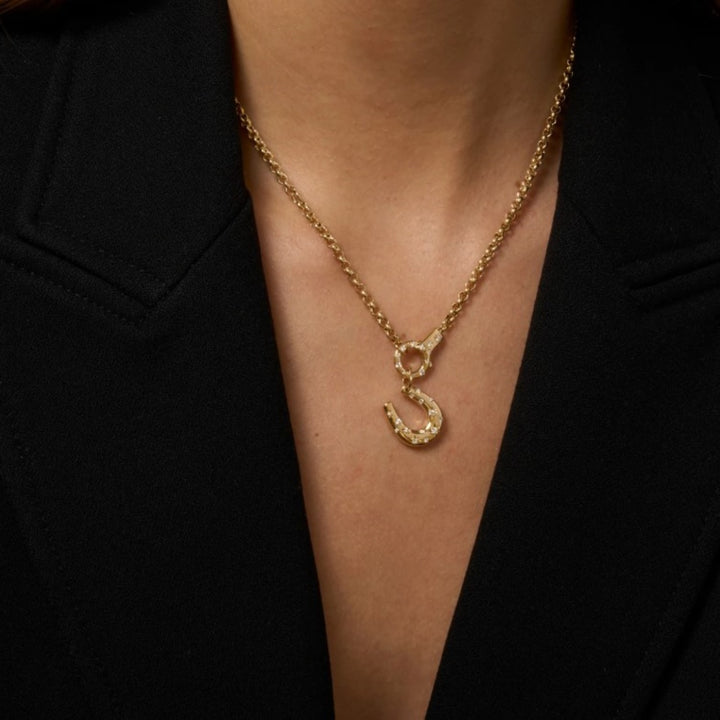 Celeste Connector Necklace With Diamonds On The Clasp - 18"