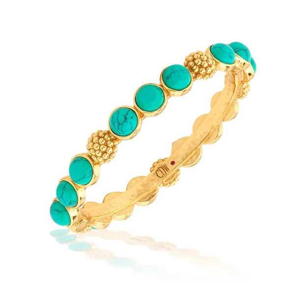 Berry Gem Hinged Bangle In Turquoise