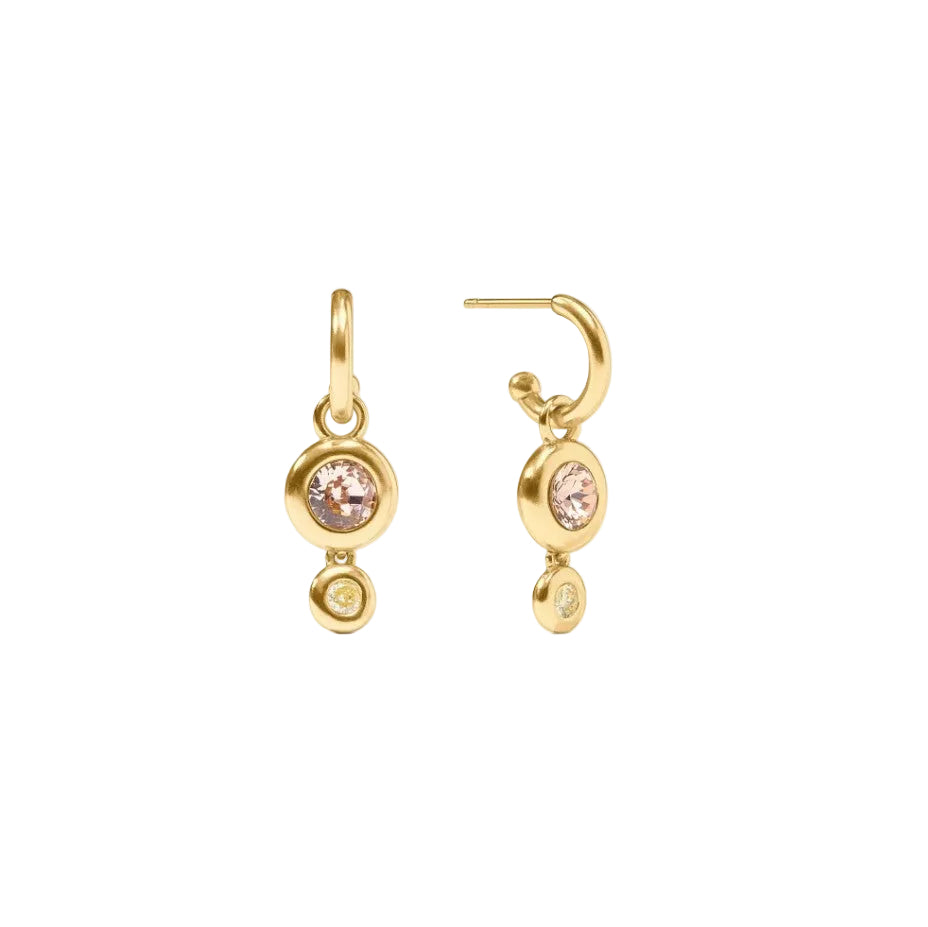 Rainbow Duo Hoop & Charm Earring In Champagne Radiance