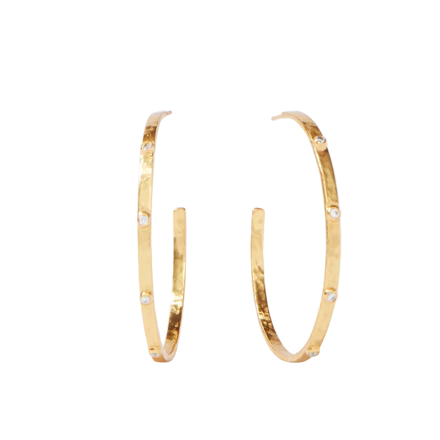 Extra Large Crescent Stone Hoop