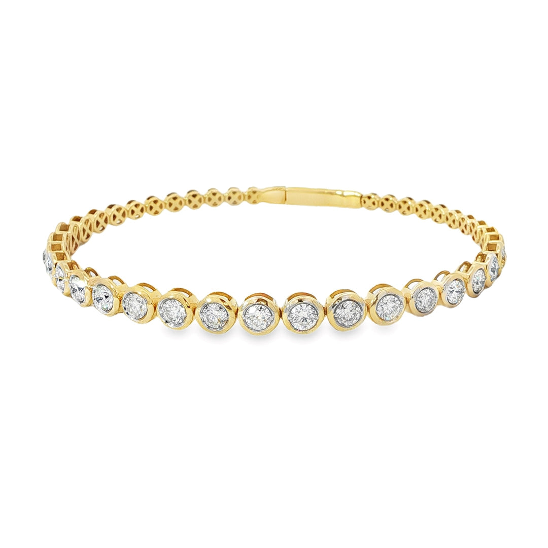 Bezel Set Round Diamond Flexible Bracelet