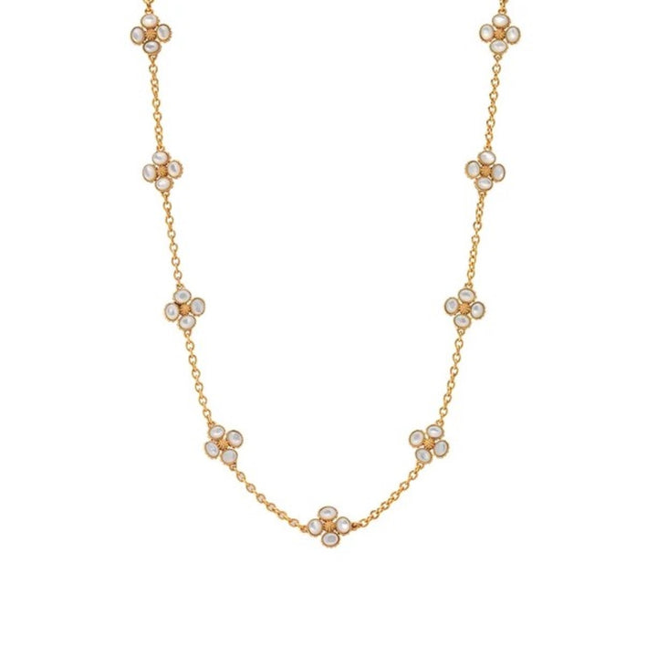 Berry Clover Double Sided Necklace With Mother Of Pearl - 16"