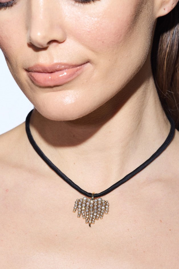 Large Fringe Heart Charm