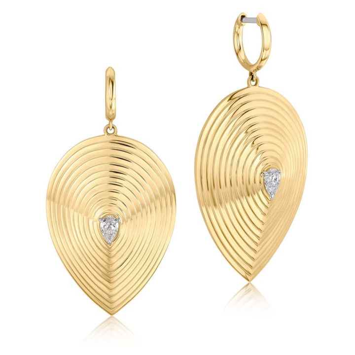 Pear Shape Diamond Layered Pear Huggies