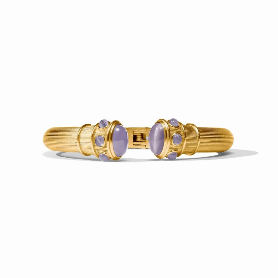 Cobblestone Demi Cuff With Blue Cat's Eye Stones