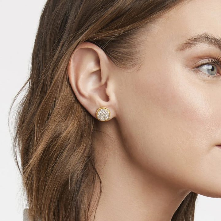 Fleur-de-Lis Cubic Zirconia Stud Earrings