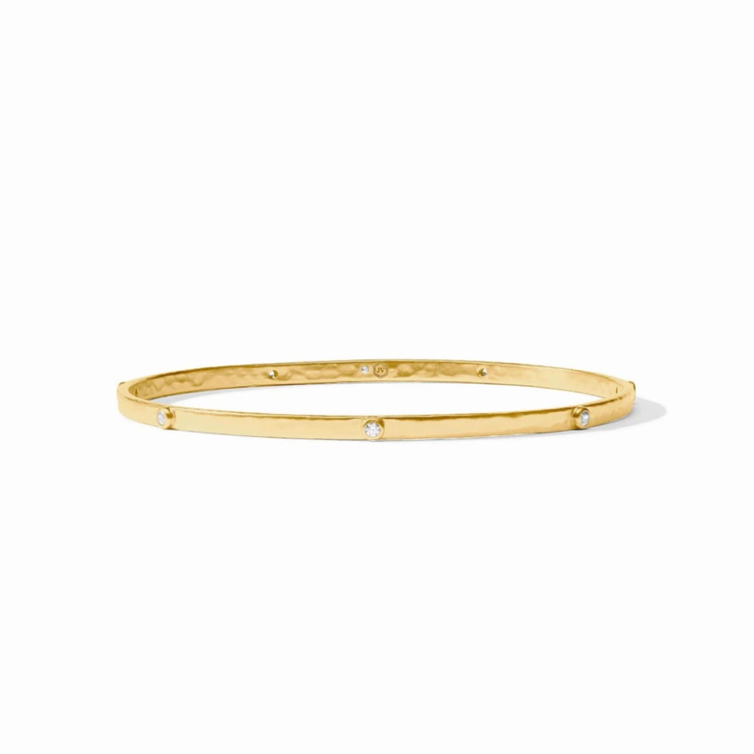 Crescent Stone Bangle With Cubic Zirconia
