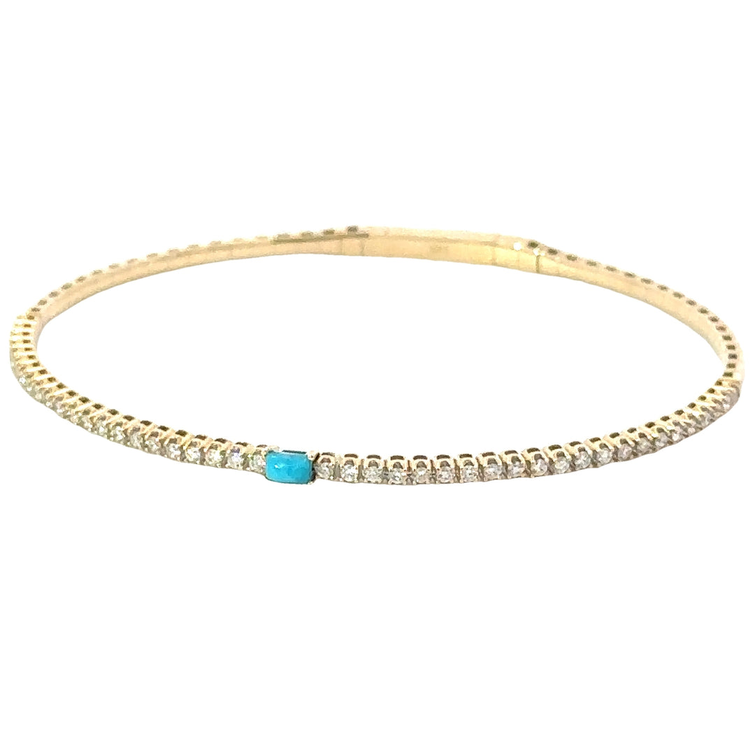 Turquoise and Diamond Birthstone Bracelet