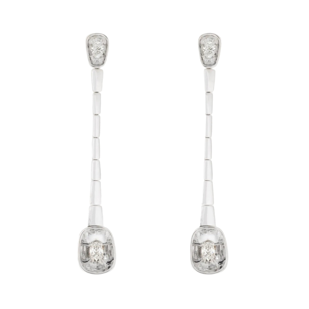Look Long Earrings With Oval Diamonds
