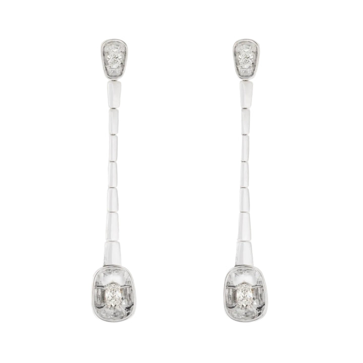 Look Long Earrings With Oval Diamonds
