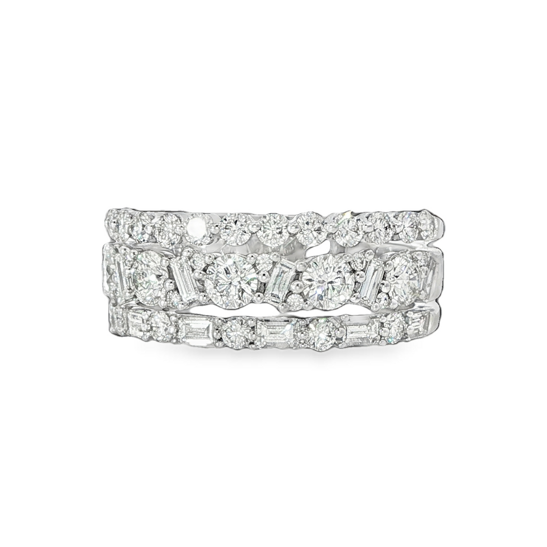 Three Row Diamond Ring