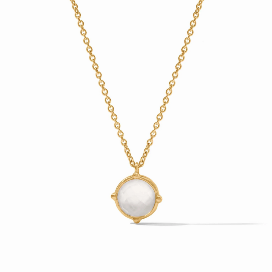 Honeybee Solitaire Necklace In Iridescent Clear Crystal
