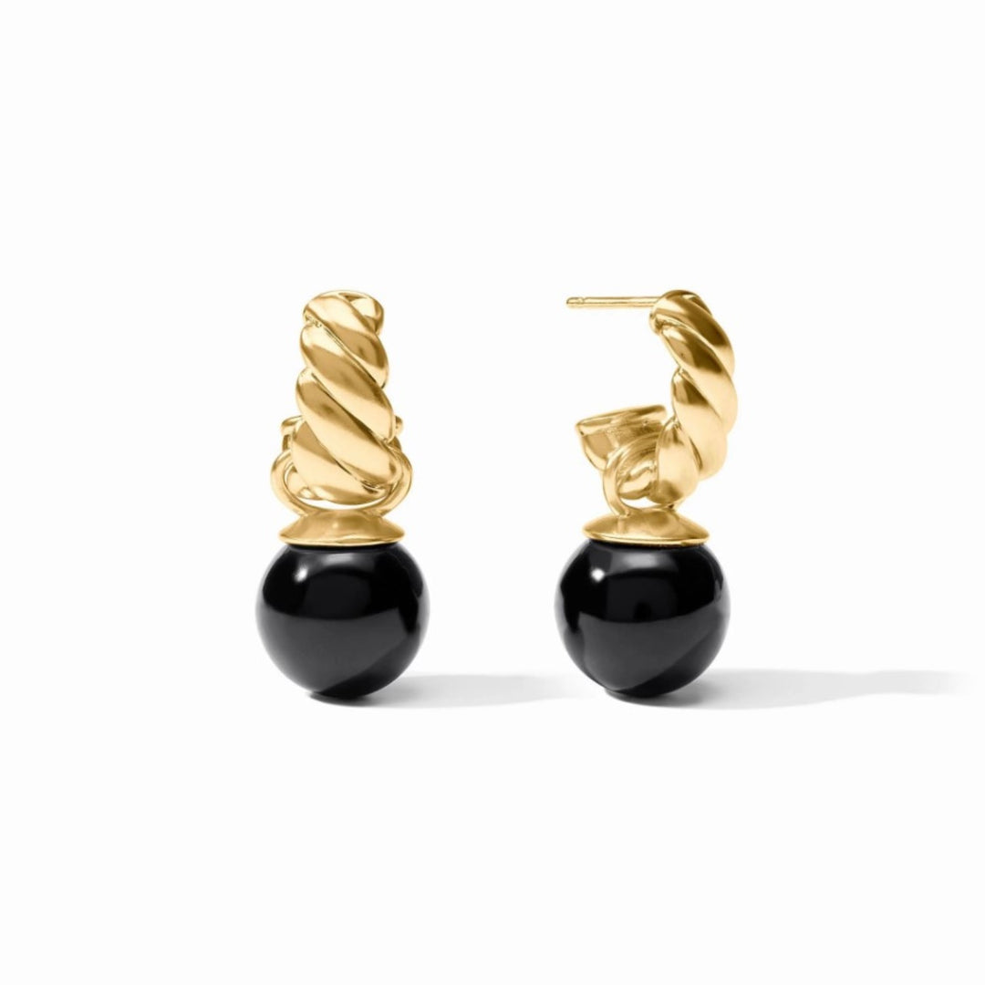 Ravello Hoop & Charm Earring In Obsidian Black