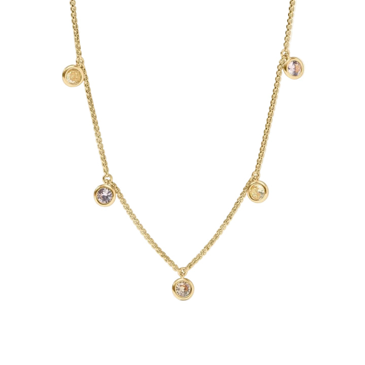 Champagne Radiance Rainbow Delicate Charm Necklace