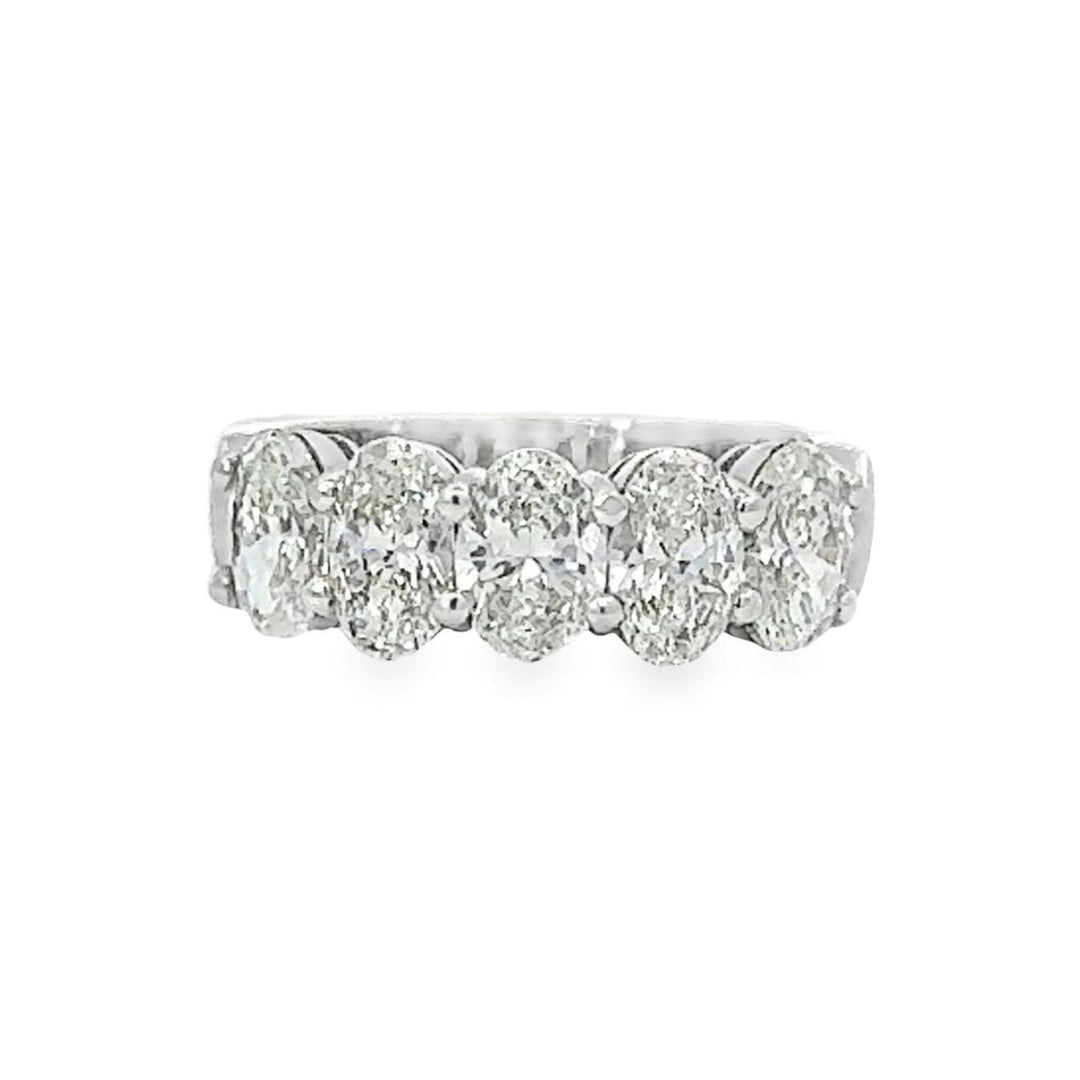 Platinum 2.56ct Oval Cut Diamond Anniversary Ring - Size 6.25
