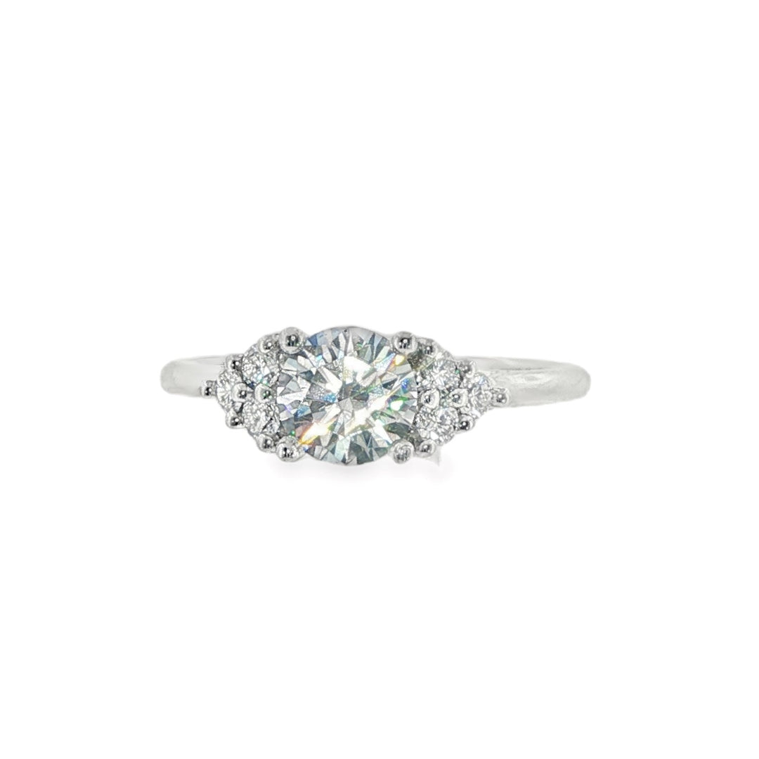 18K White Gold Classic Diamond Cluster Semi Mount