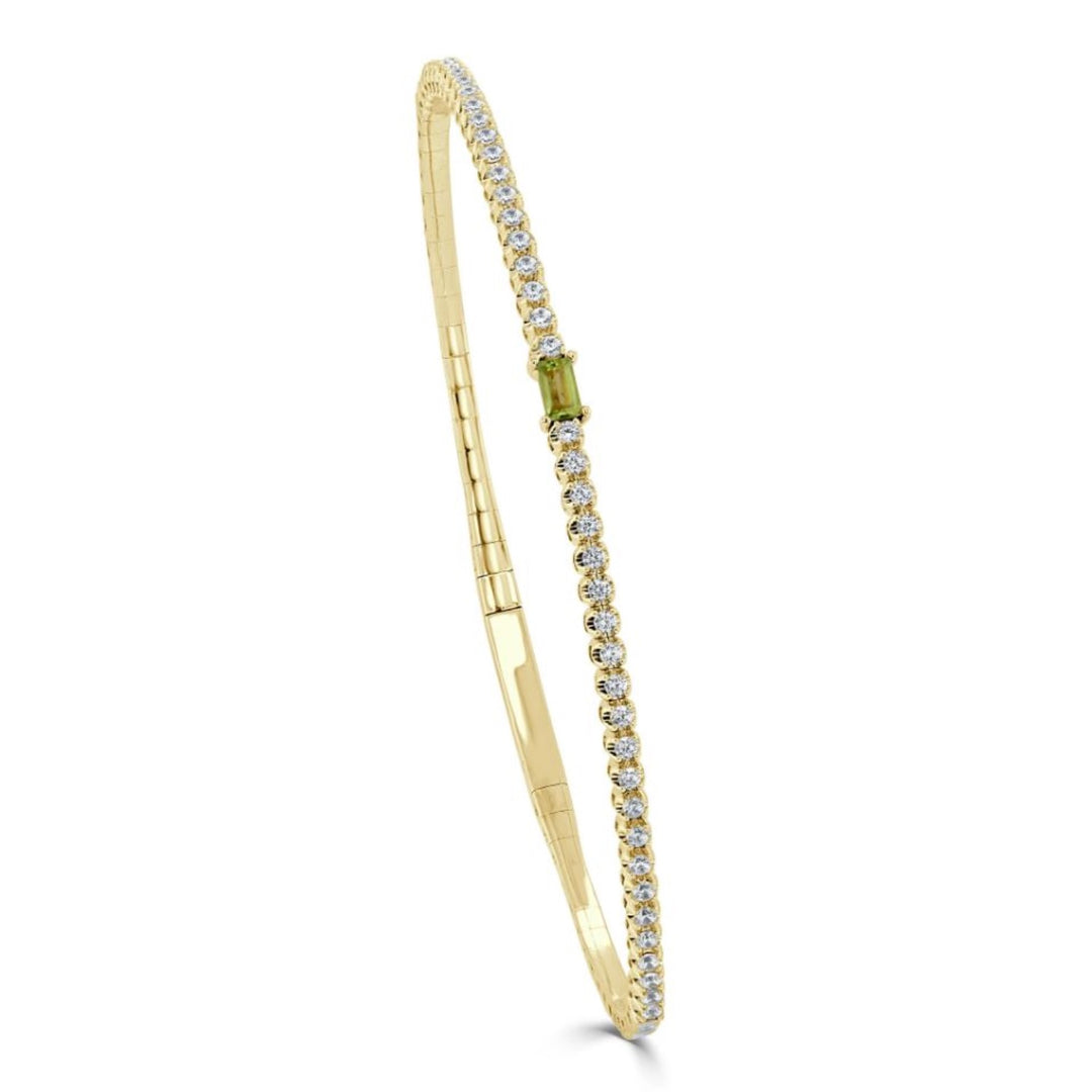 Peridot and Diamond Birthstone Bracelet