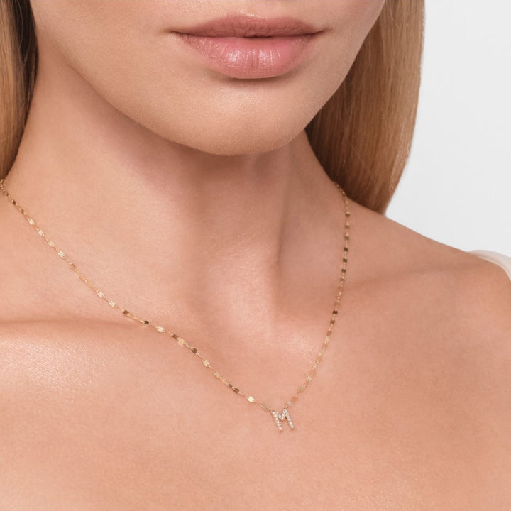 Diamond "M" Initial Pendant Necklace