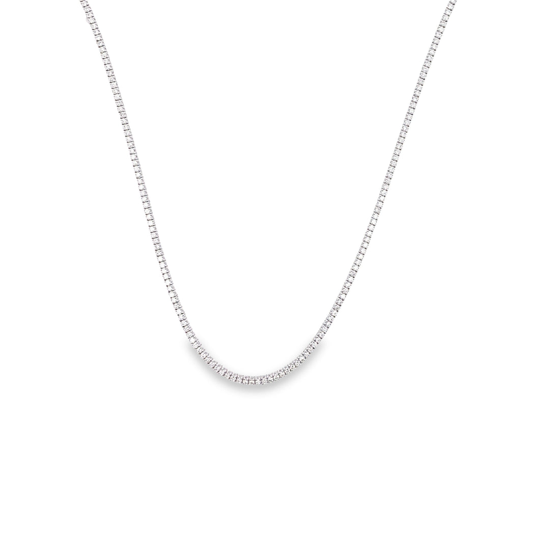 17" White Gold Diamond Tennis Necklace Featuring 2.00cts of Round Diamonds