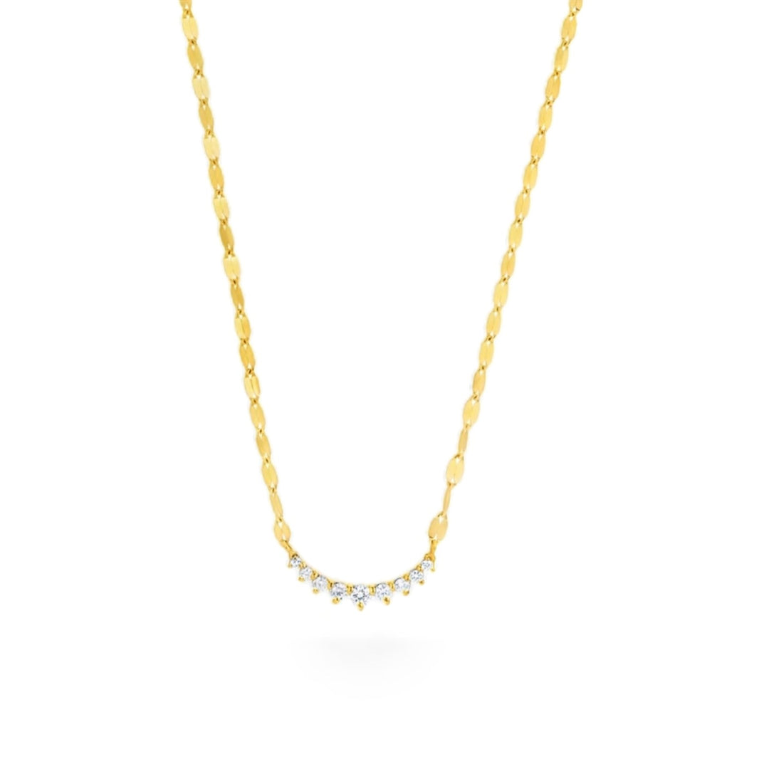 Mini Curved Diamond Necklace