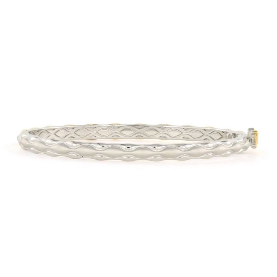 Two Tone Wise Old Owl Bangle - 6.5"