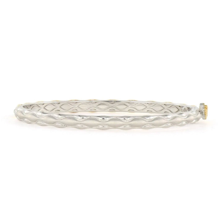 Two Tone Wise Old Owl Bangle - 6.5"