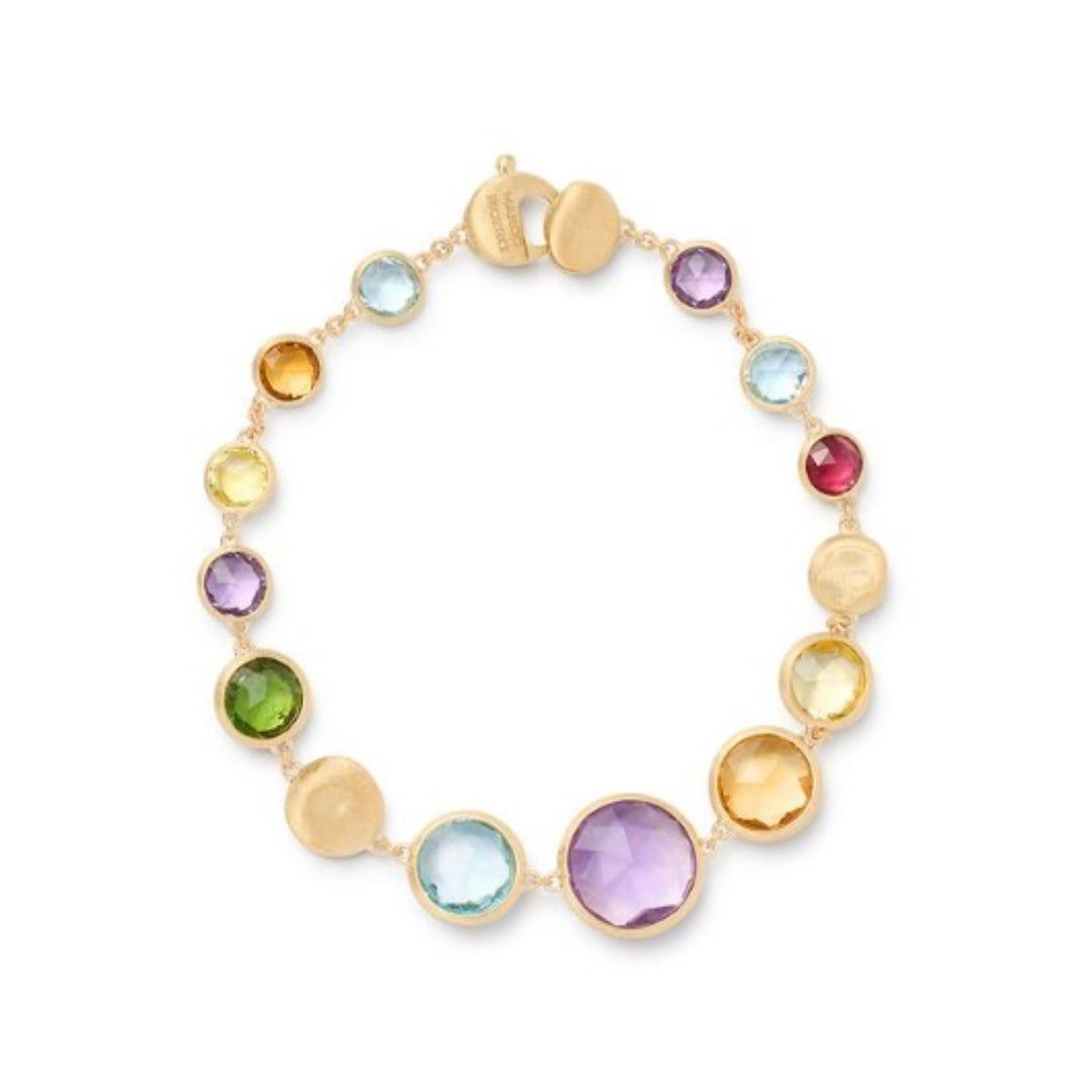 18K Yellow Gold Bracelet With Graduated Gemstones