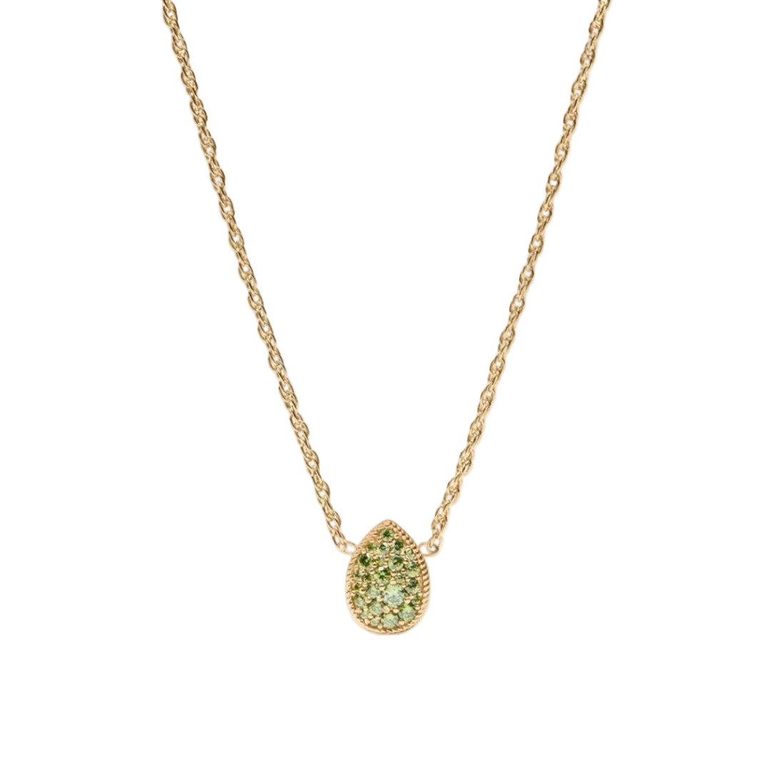 Peridot Birthstone Teardrop Delicate Necklace