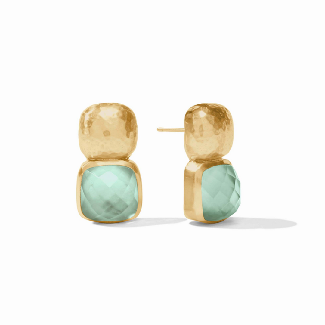 Catalina Earring With Iridescent Aquamarine Blue Stones