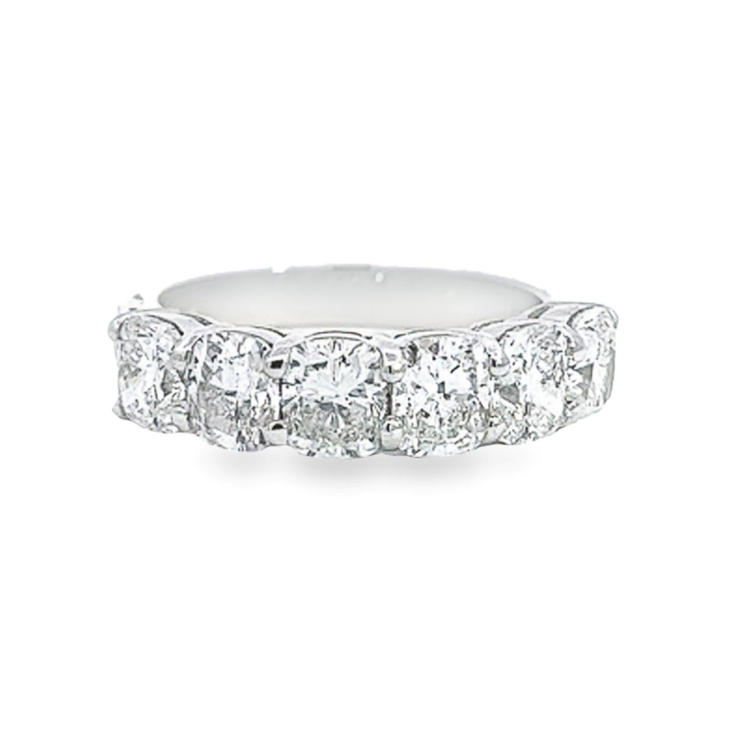 Platinum Wedding Band With 6 Cushion Cut Diamonds - Size 6.5