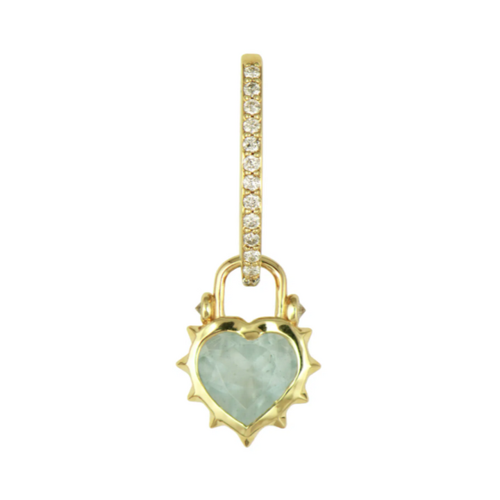 Thorned Aqua Heart Charm - Single