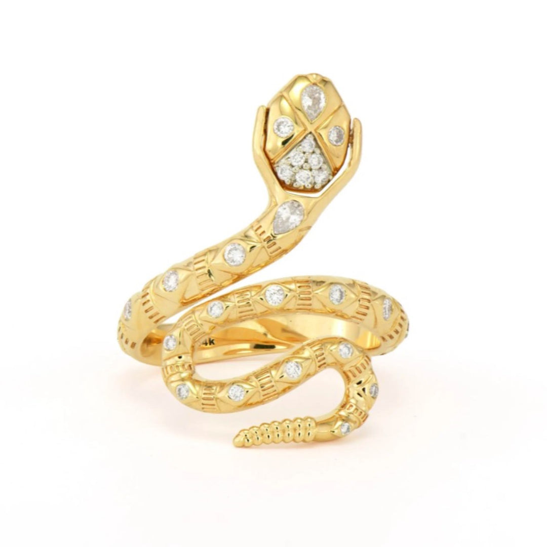 Serpent Coil Wrap Around Flip Ring