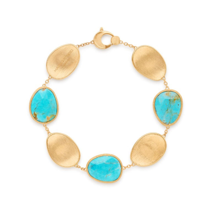 18K Yellow Gold with Turquoise Bracelet