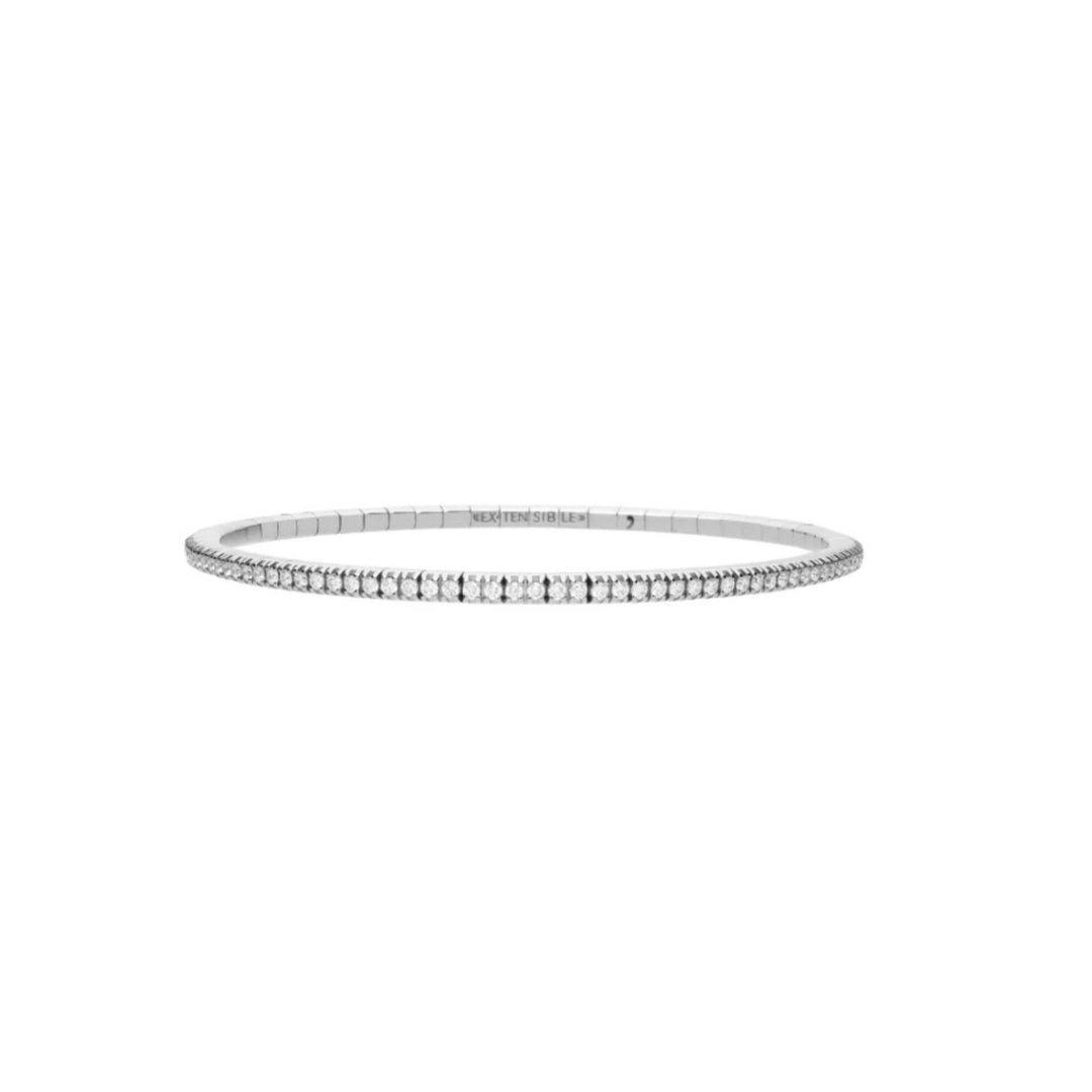 18K White Gold Stretch Tennis Bracelet Weighing 1.22cts