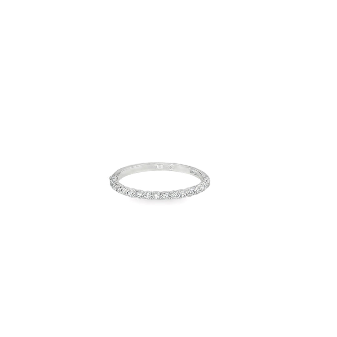 18K White Gold New Aire Silk Prong Half Eternity Band - Size 6