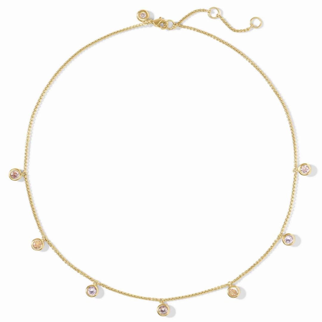 Champagne Radiance Rainbow Delicate Charm Necklace