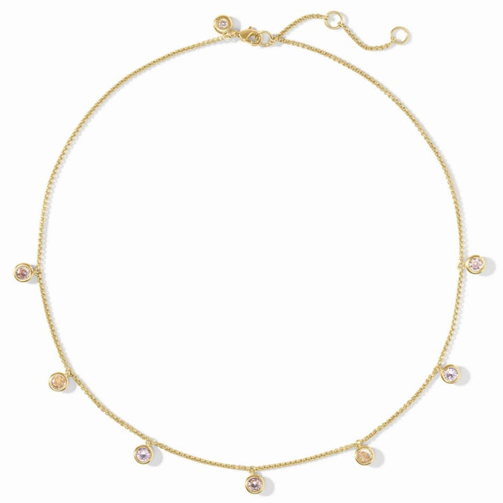 Champagne Radiance Rainbow Delicate Charm Necklace