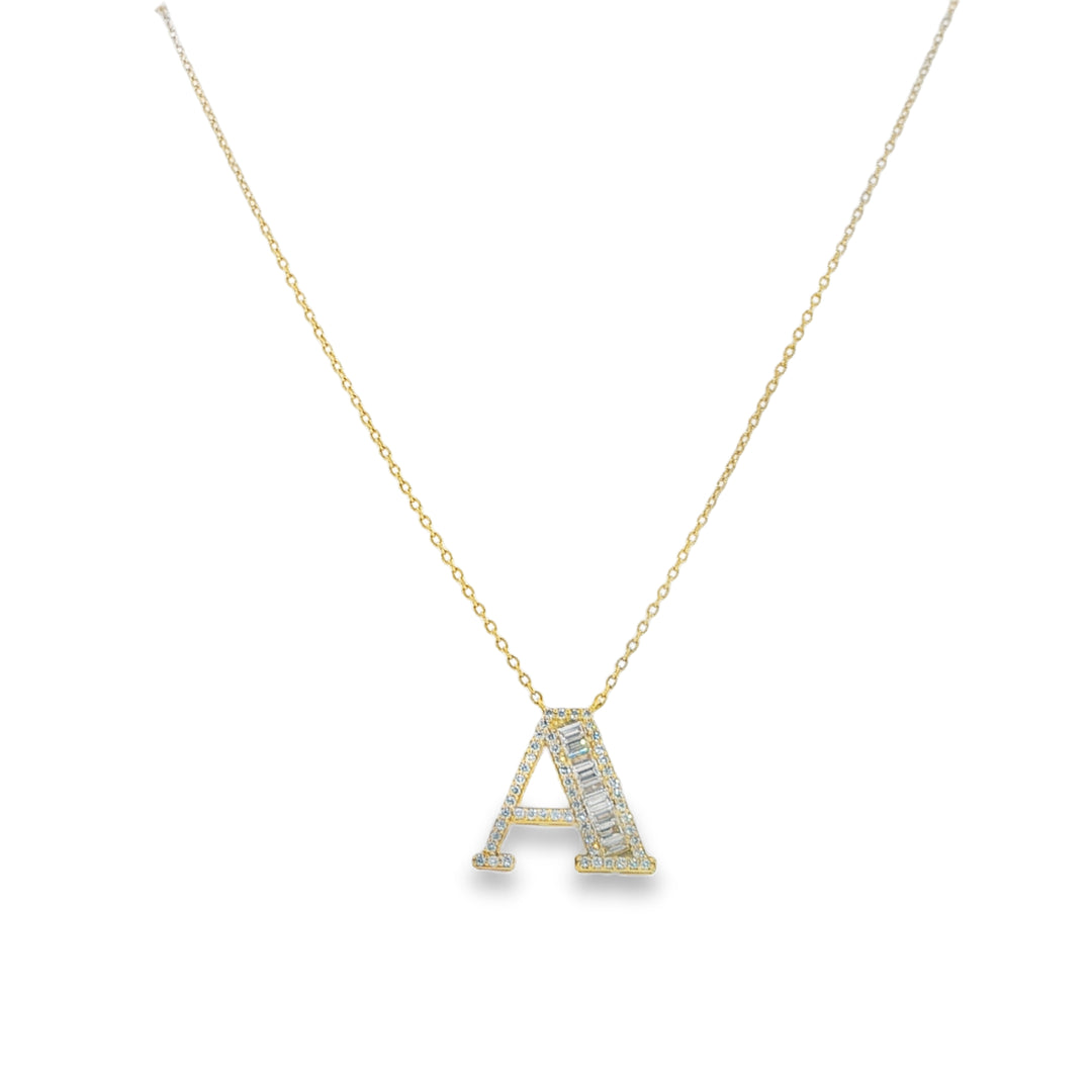 18K White Gold Petra "A" Pendant Necklace