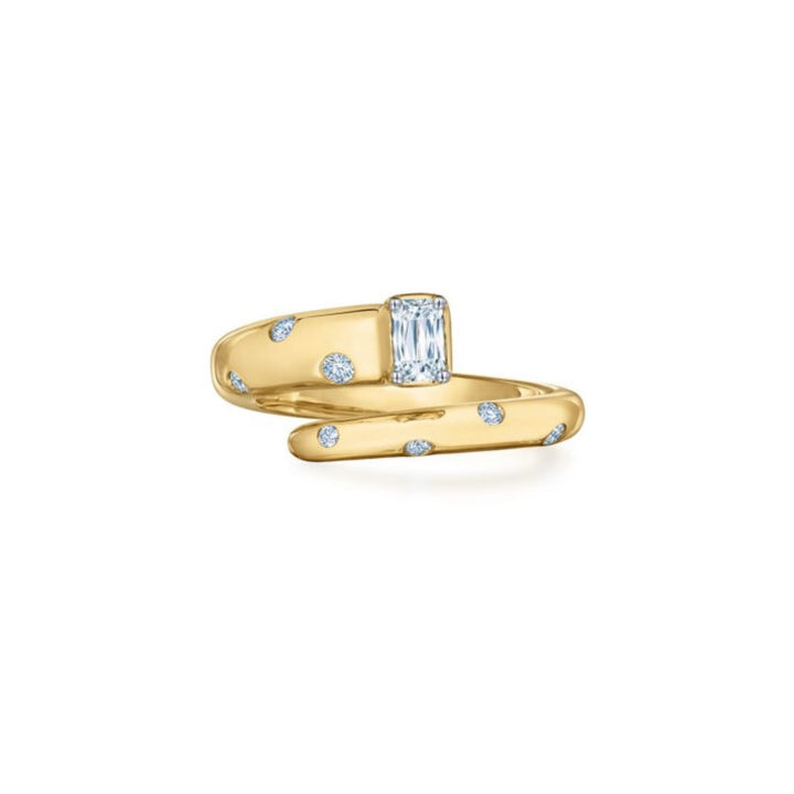 Narrow Wrap Ring with an Ashoka Diamond