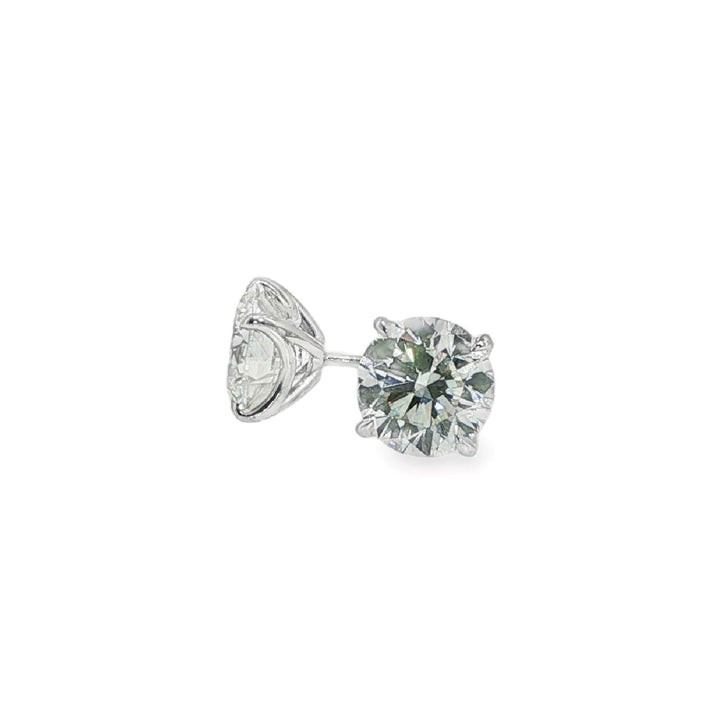 White Gold 4 Prong Round Diamond Studs Weighing 4.91cts