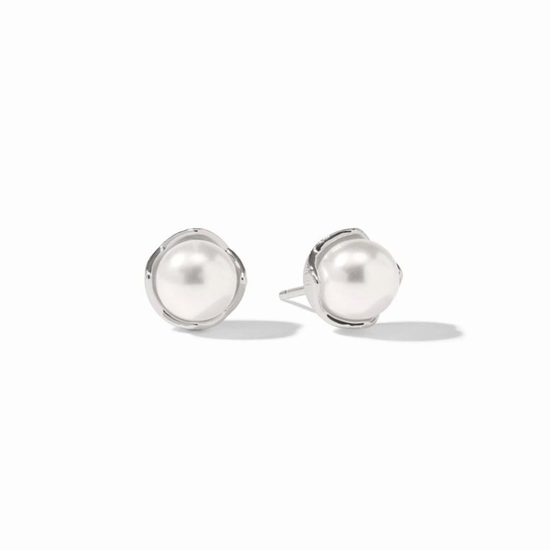 Silver Penelope Studs With Pearls - Medium