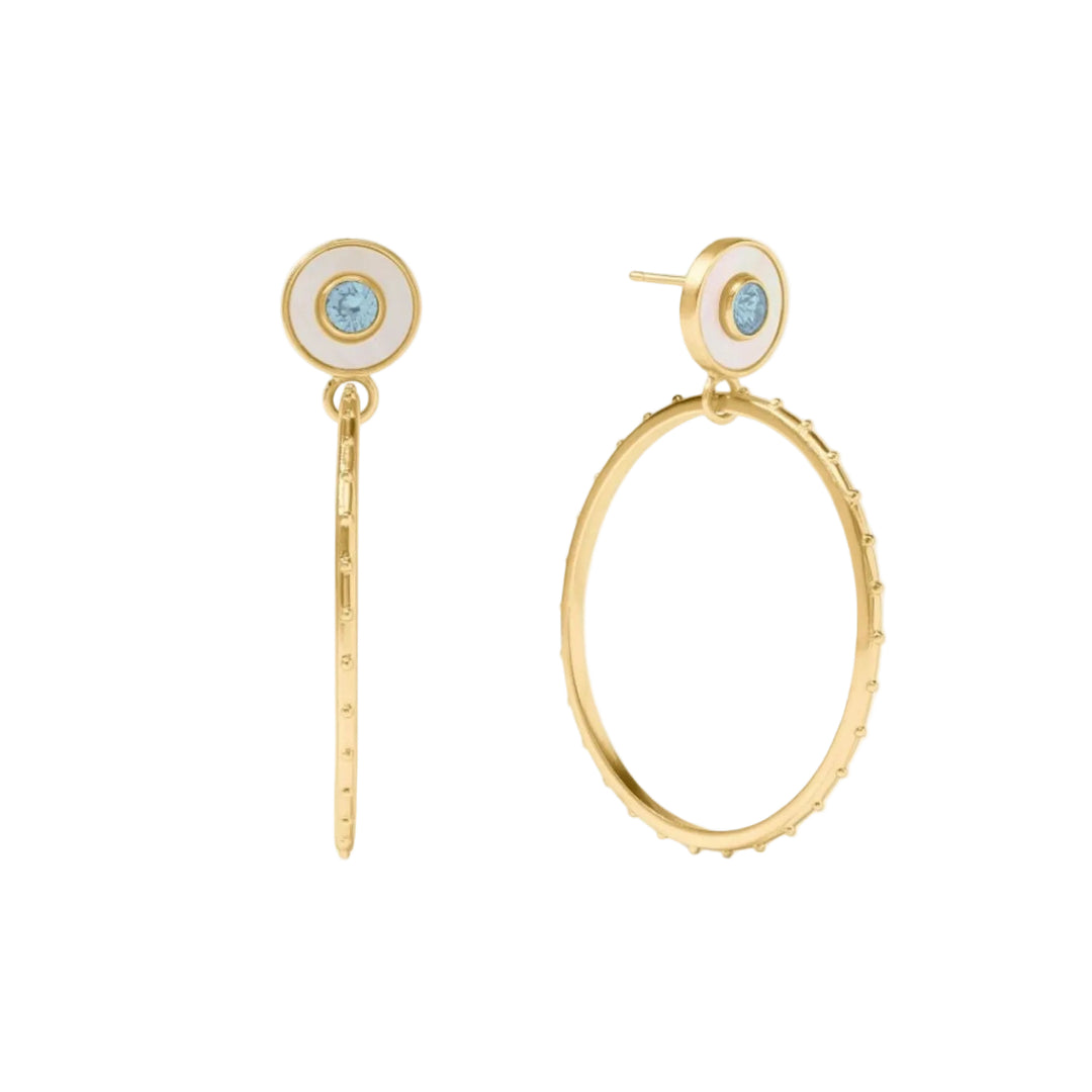 Chalcedony Blue Colette Circle Earrings