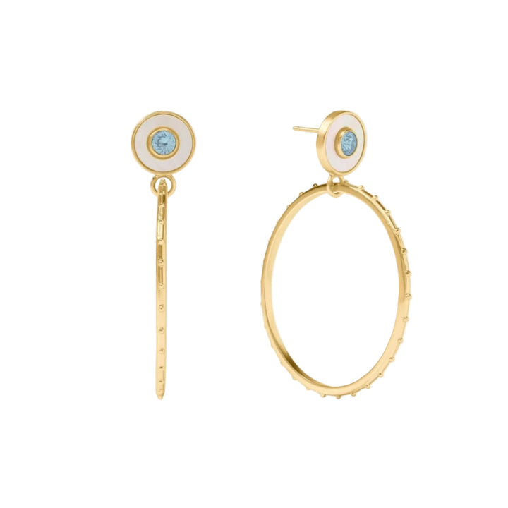 Chalcedony Blue Colette Circle Earrings