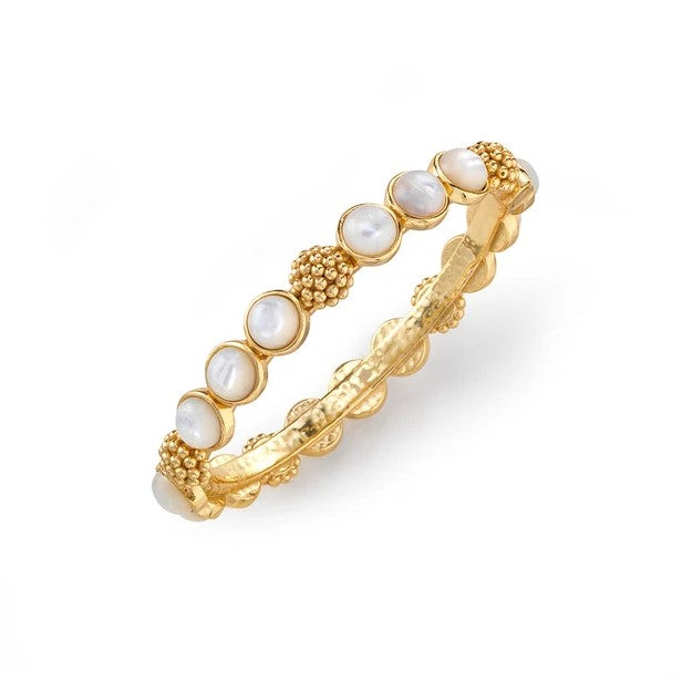 Berry Gem Hinged Bangle In Mother Of Pearl