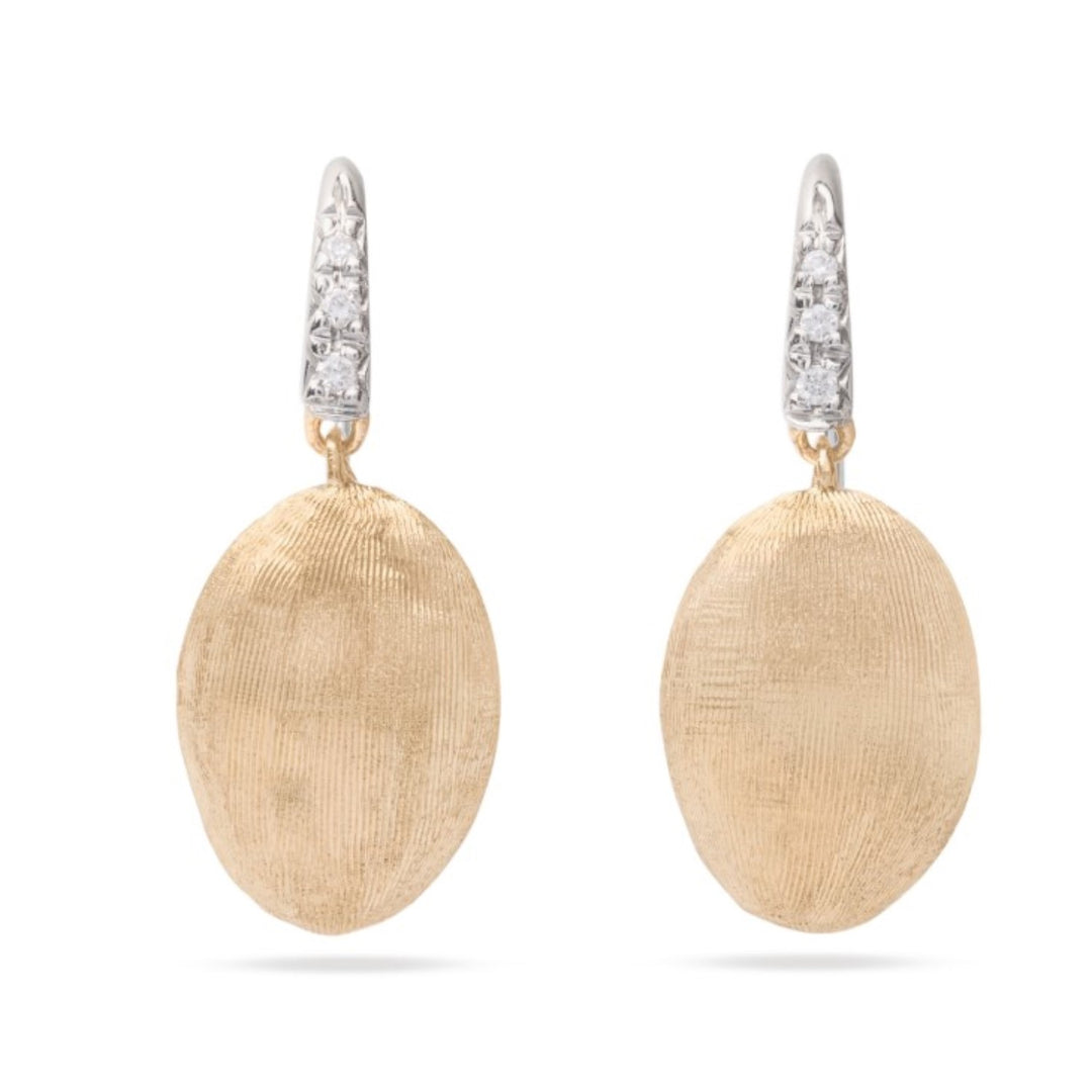 18K Yellow Gold & Diamond Drop Earrings