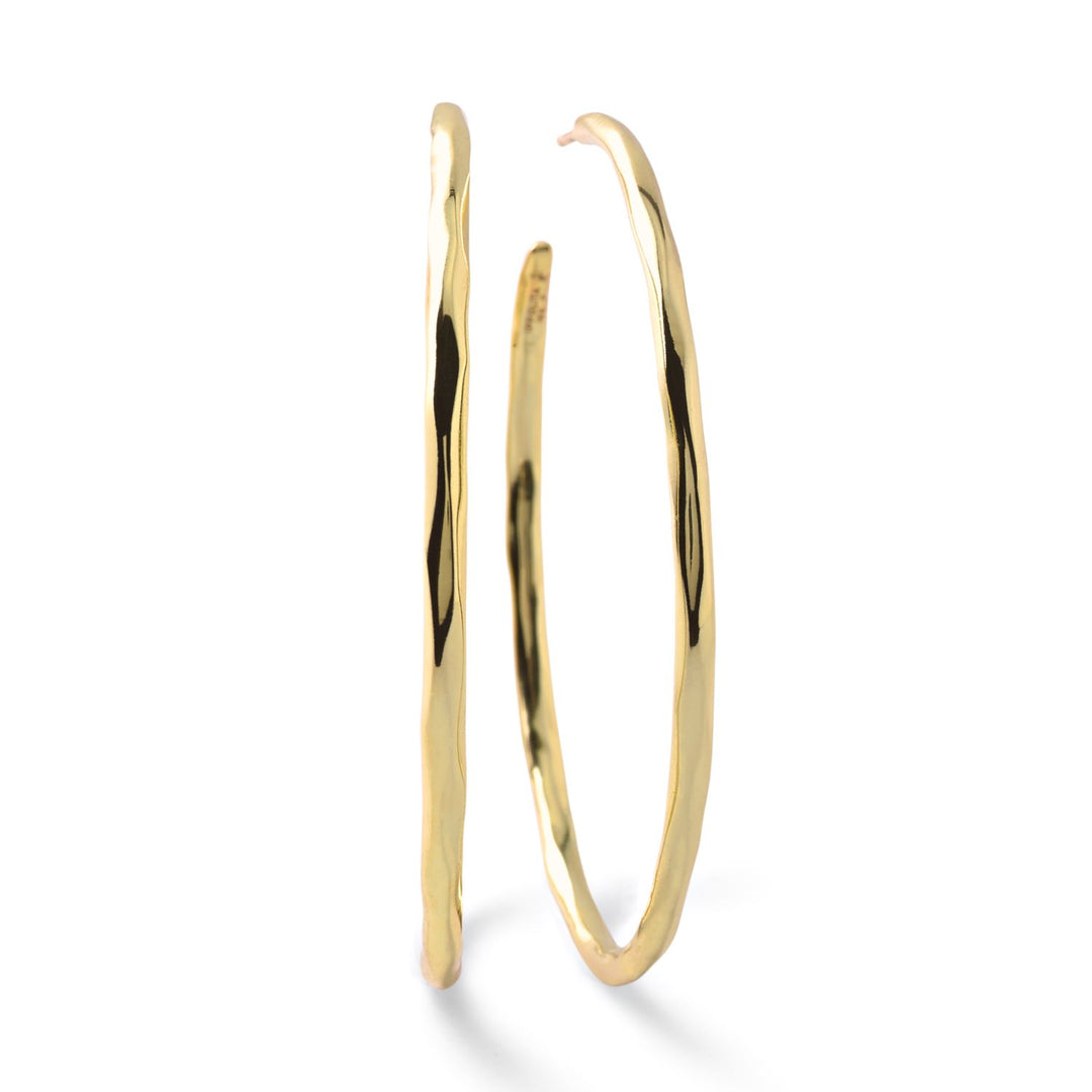 18K Gold Large Squiggle Hoops