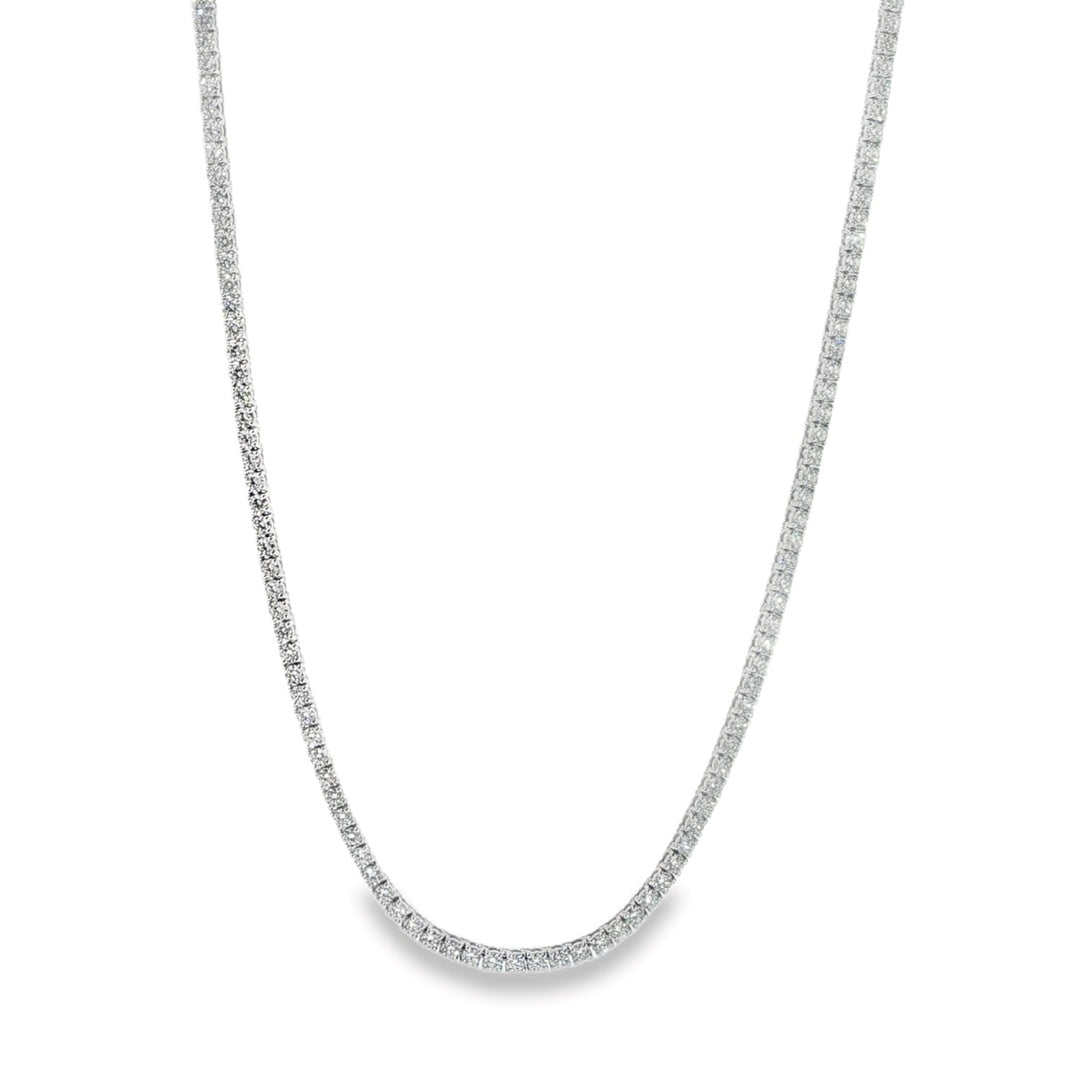 14K White Gold Diamond Tennis Necklace Weighing 7.79cts - 18"